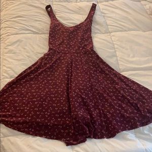 Abercrombie & Fitch maroon floral skater dress